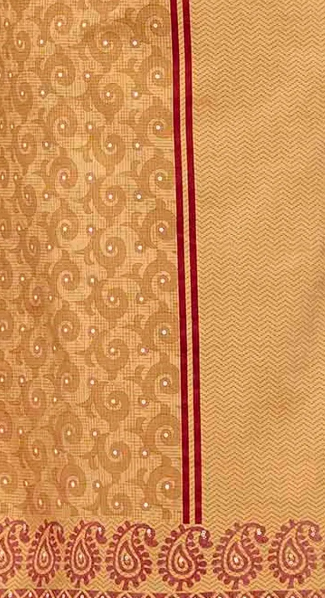 Miraan Women's Cotton Un-Stitched Dress Material Free Size Beige | 100% Cotton Fabric for Casual & Special Occasions - view 4