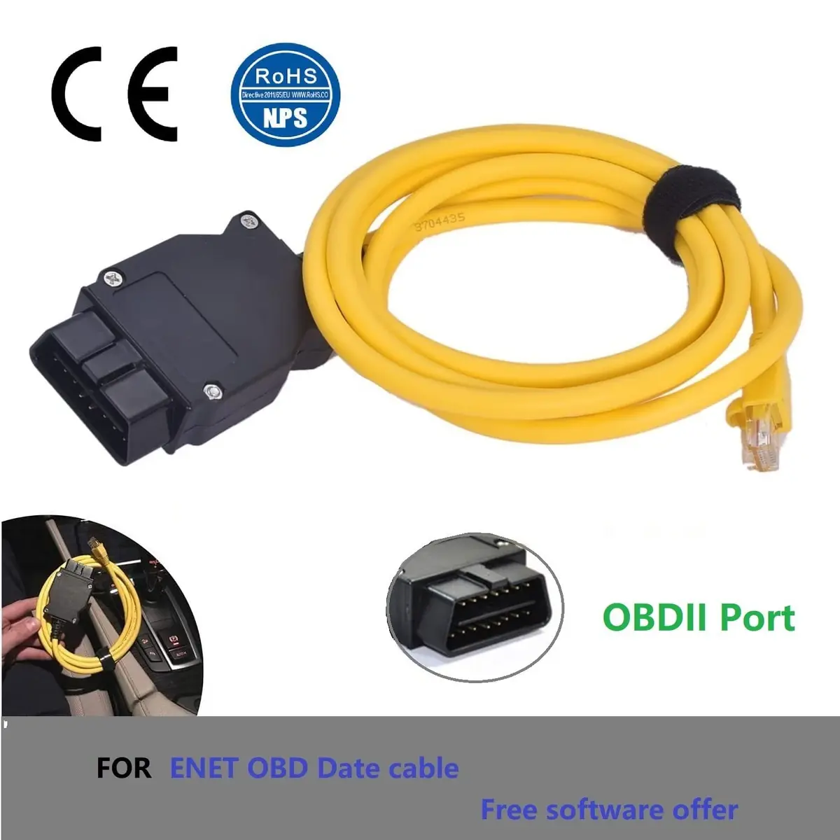 AntiBreak Ethernet to OBD2 E-Sys Cable 2M | BMW ENET Coding & Diagnostic Tool - view 2