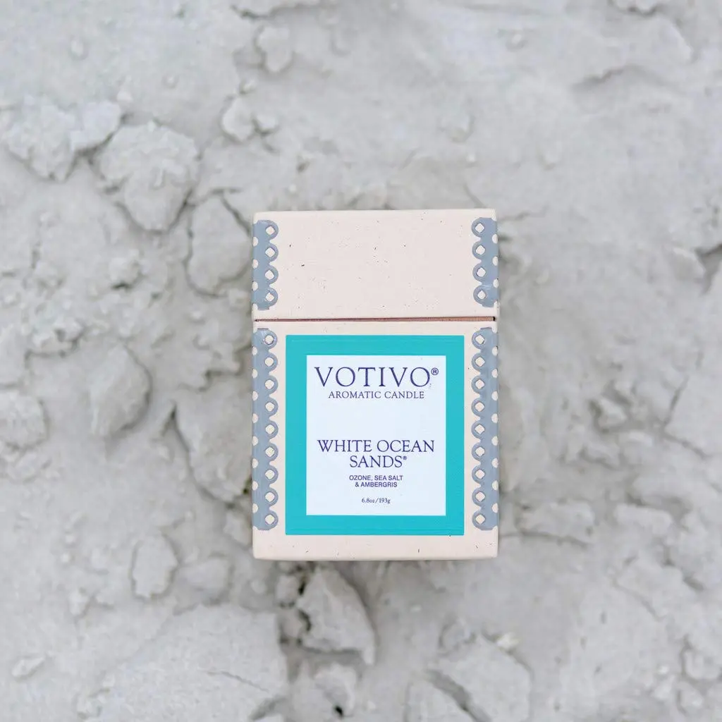 Votivo 6.8oz Aromatic Candle-White Ocean Sands | Full-bodied Beach Fragrance (70-120 chars) - view 5