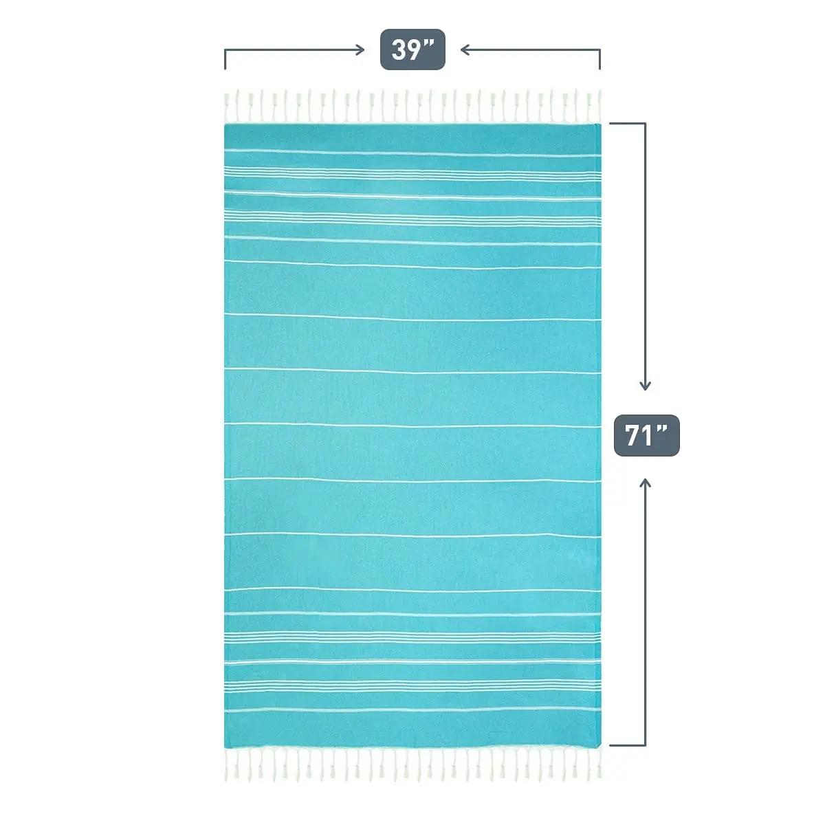 HAVLULAND Turkish Beach Towel Oversized Set of 6 | Quick-Dry & Sand Free (72x40) - view 3