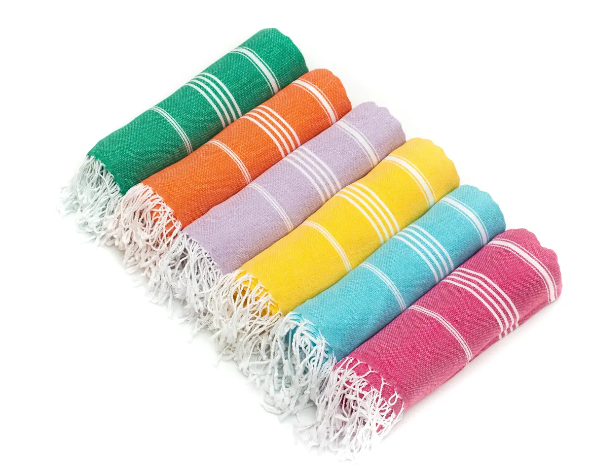 HAVLULAND Turkish Beach Towel Oversized Set of 6 | Quick-Dry & Sand Free (72x40) - view 4
