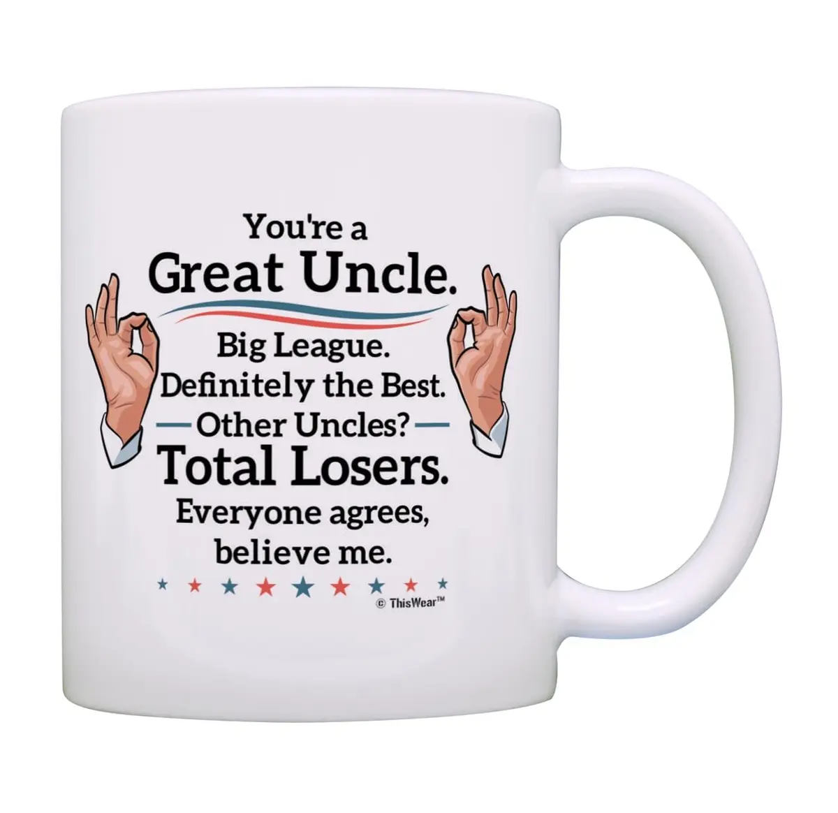 ThisWear Great Uncle Everyone Agrees 11oz Coffee Mug | Classic Ceramic Mug for Daily Use - main product image