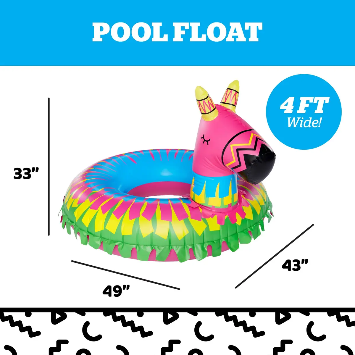 BigMouth Inc Giant Donkey Piñata Pool Float | Large Novelty Inflatable Swim Ring for Pool Parties - view 3
