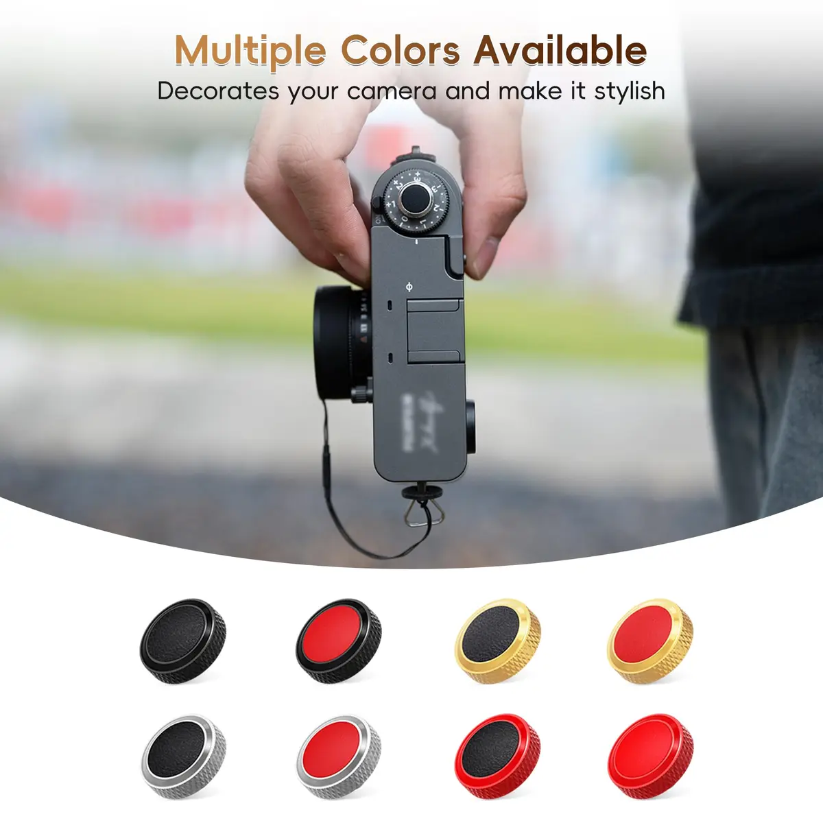 JJC Camera Soft Shutter Release Button for Fuji Fujifilm Leica Nikon Sony | Comfortable Copper & Leather - view 7