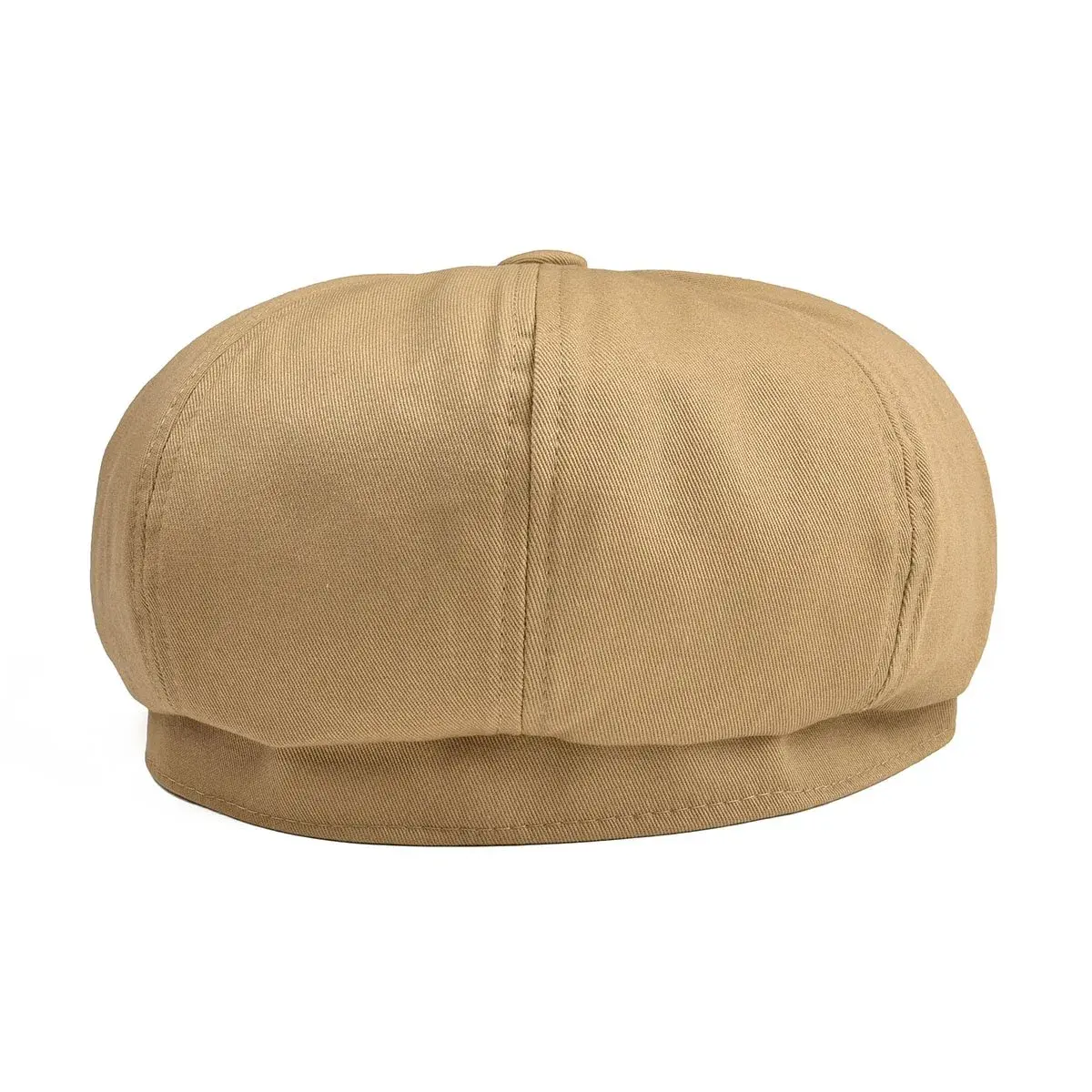 BOTVELA Men's 100% Cotton Newsboy Cap | Khaki, 7 3/8 (23.2 inches) - view 4