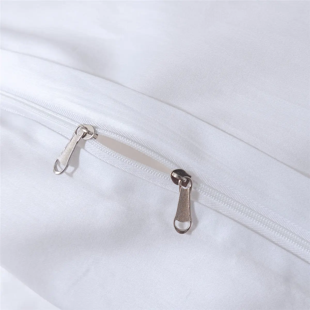 BuLuTu Kids Duvet Cover Twin Cotton White/Grey | Super Soft & Breathable, Zipper Closure - view 6