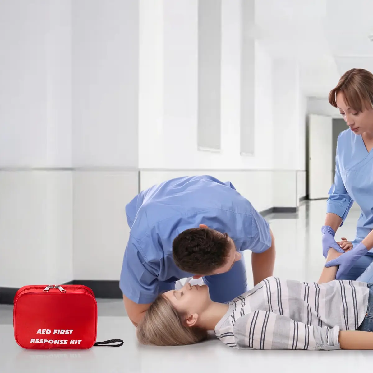 Medarchitect AED First Response Kit with CPR Mask, Gloves, Razor, Scissors, and Wipes | Essential for Emergency Preparedness - view 7