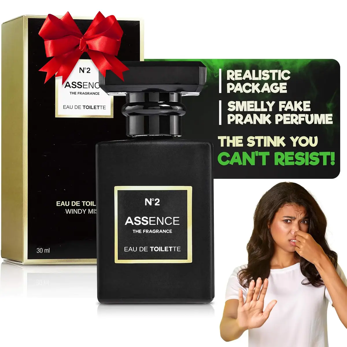 Gagster Prank Perfume Fart Spray Extra Strong | Liquid Fake Odor in Realistic Bottle for Pranks & Gags (ワンサイズ, Black) - main product image