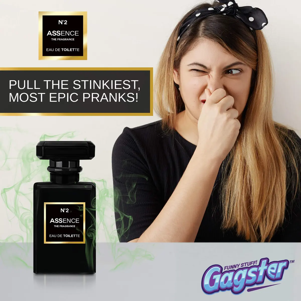 Gagster Prank Perfume Fart Spray Extra Strong | Liquid Fake Odor in Realistic Bottle for Pranks & Gags (ワンサイズ, Black) - view 5