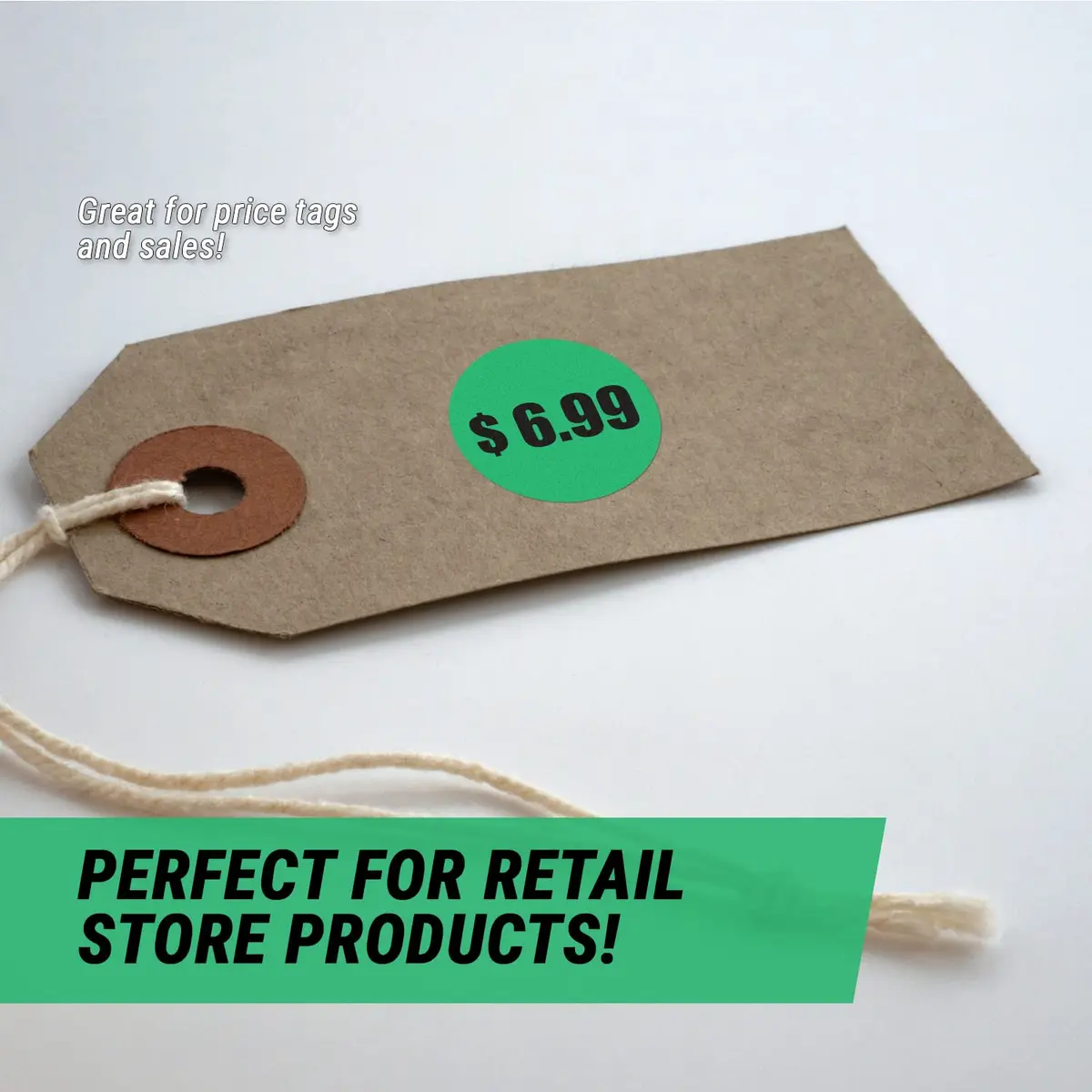 OfficeSmartLabels $6.99 Preprinted Price Stickers 1.5 Inch Round | Fluorescent Green, 300 Labels - view 5