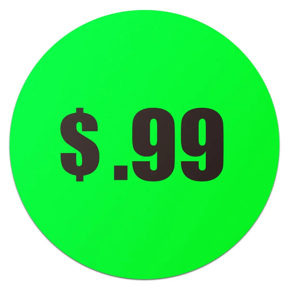 OfficeSmartLabels .99 Cent Price Stickers 1.5 Inch Round Neon Green | Self-Adhesive, Durable, Easy Peel - main product image