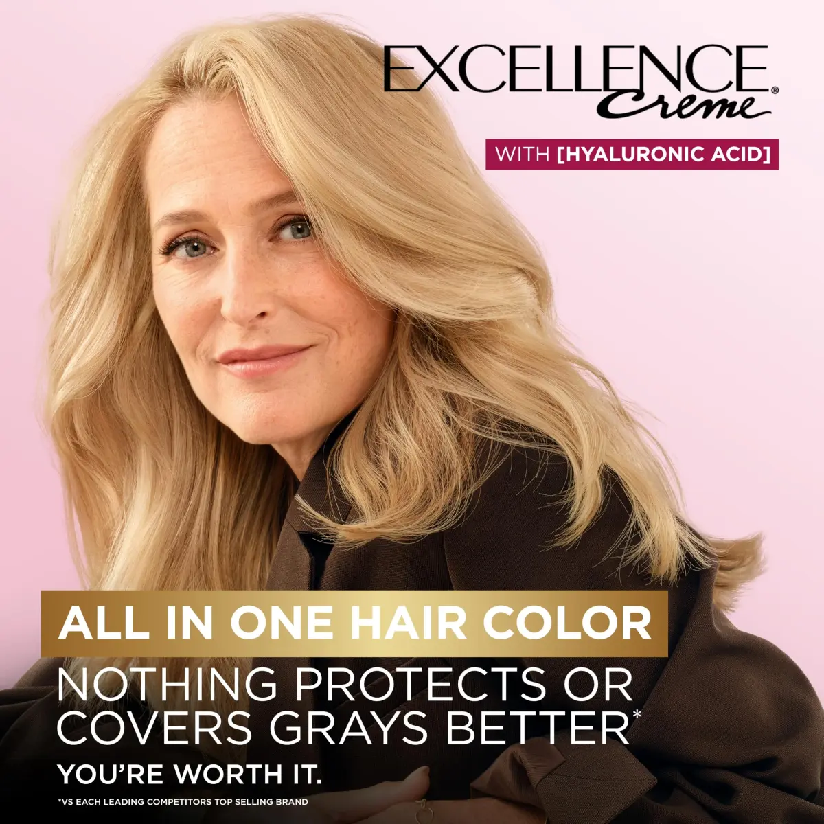 L'Oreal Paris Excellence Crème Permanent Hair Dye 6A Light Ash Brown 2 Kits | Triple Care Color with Hyaluronic Acid for 100% Gray Coverage - view 2