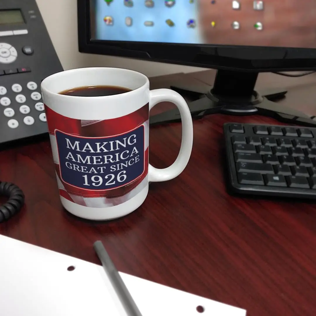 ThisWear Making America Great Since 1926 15oz Coffee Mug | Classic Ceramic Drinkware - view 4