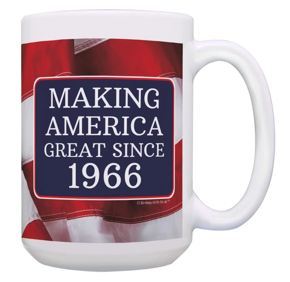 ThisWear Making America Great Since 1966 Flag 15oz Coffee Mug | Classic USA Flag Design (70-120 chars) - main product image