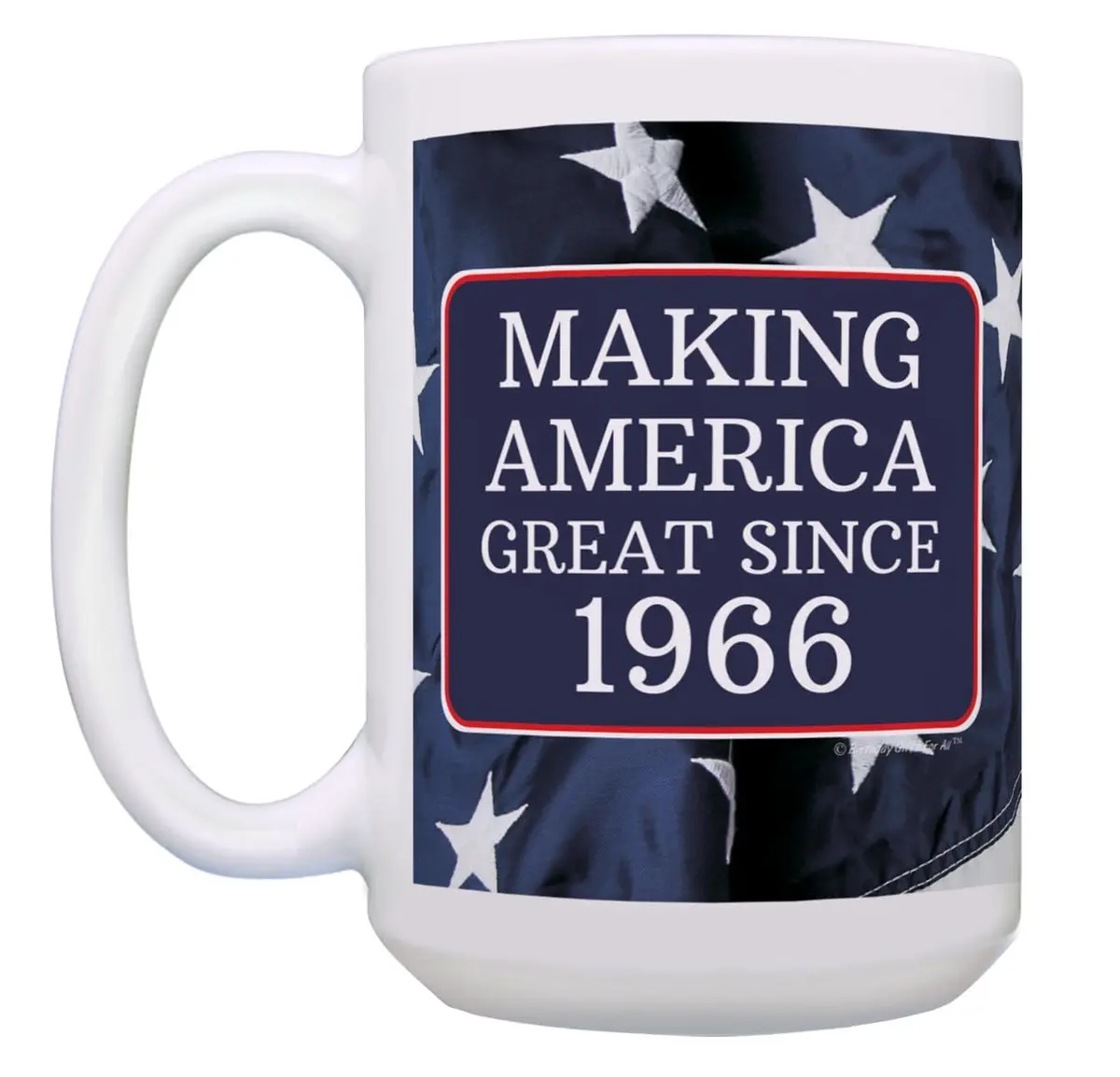 ThisWear Making America Great Since 1966 Flag 15oz Coffee Mug | Classic USA Flag Design (70-120 chars) - view 6
