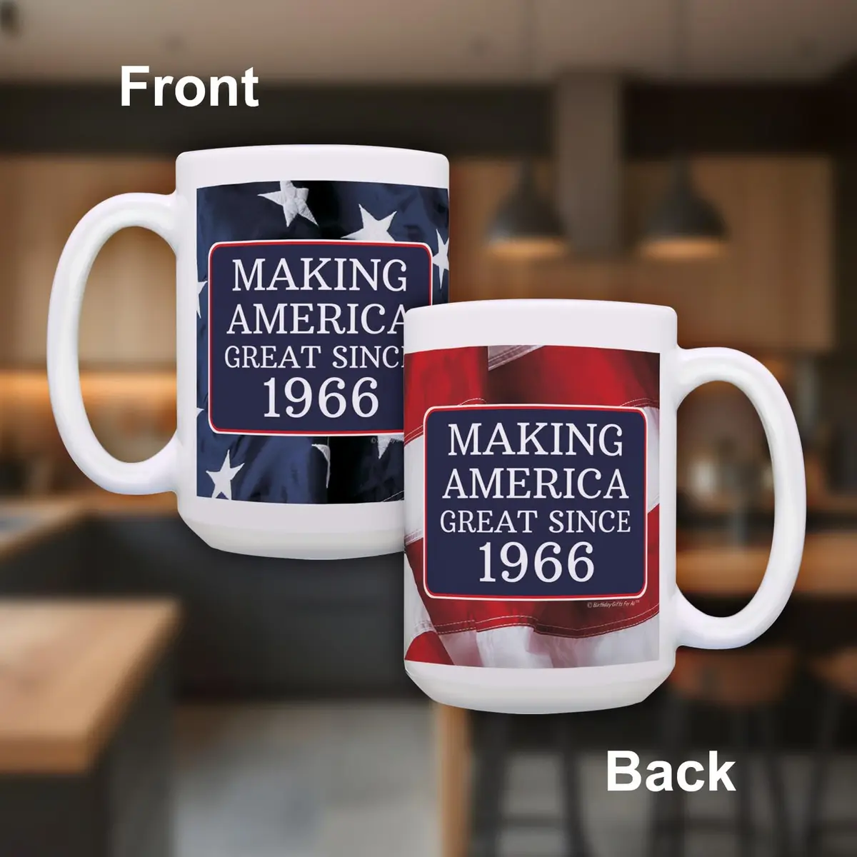 ThisWear Making America Great Since 1966 Flag 15oz Coffee Mug | Classic USA Flag Design (70-120 chars) - view 2