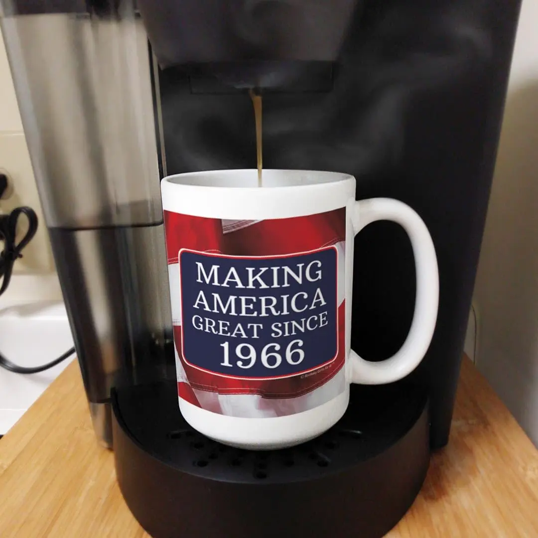 ThisWear Making America Great Since 1966 Flag 15oz Coffee Mug | Classic USA Flag Design (70-120 chars) - view 3
