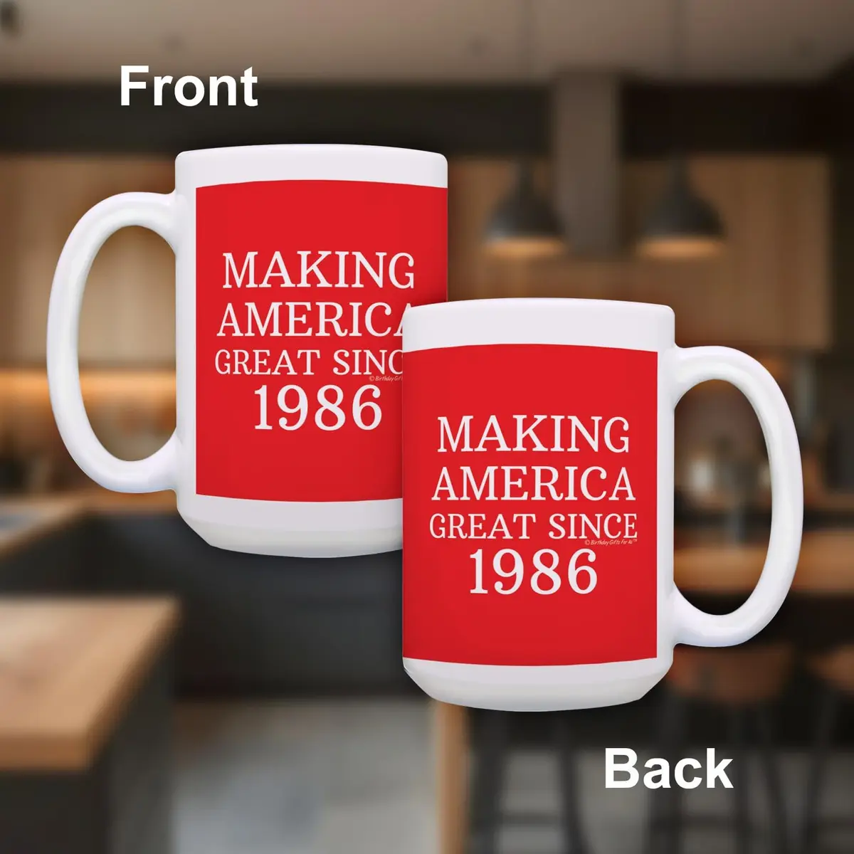 ThisWear Making America Great Since 1986 15oz Coffee Mug | Classic Red Ceramic - view 2