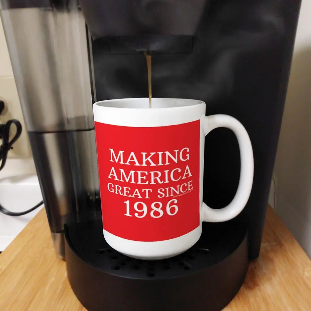 ThisWear Making America Great Since 1986 15oz Coffee Mug | Classic Red Ceramic - view 3