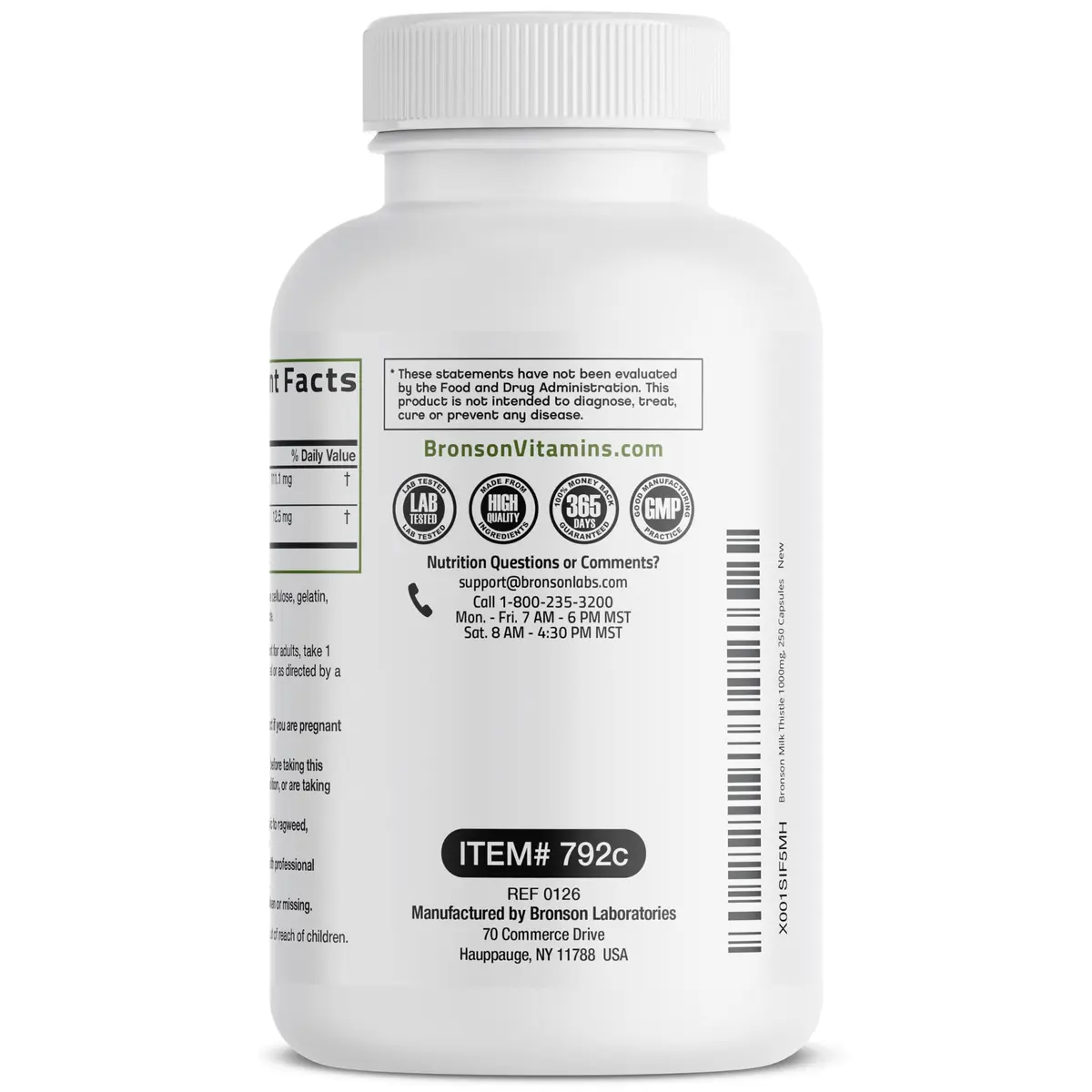 Bronson Milk Thistle Silymarin Marianum & Dandelion Extract 250 Capsules | Liver Support & Detox - view 7