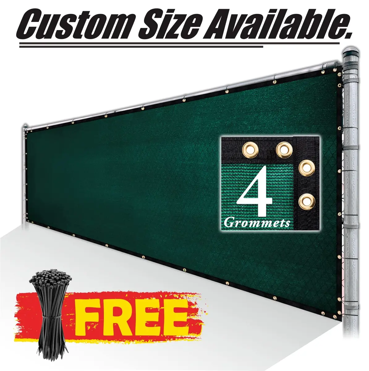 Royal Shade 6' x 50' Green Fence Privacy Screen | Heavy Duty Windscreen for Outdoor Privacy - view 8