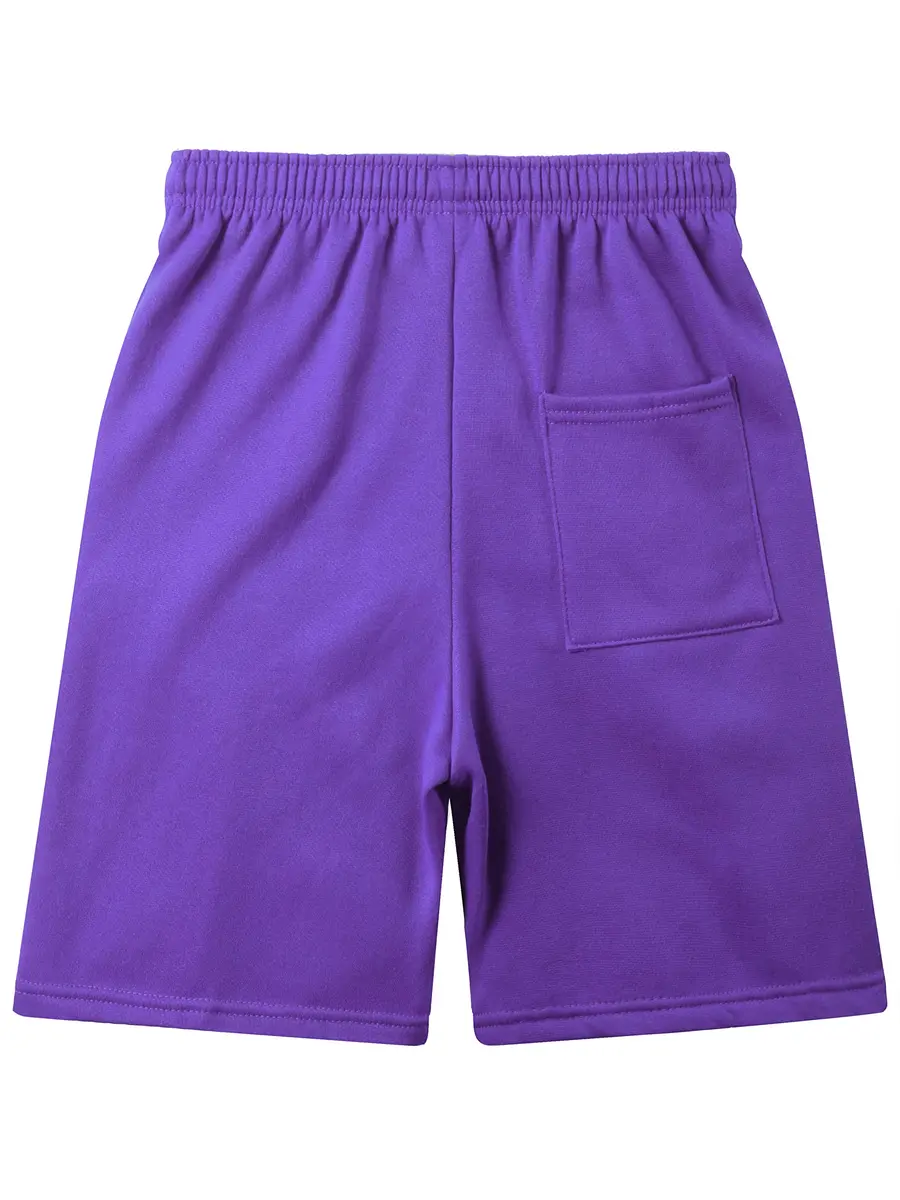 Ma Croix Essentials Mens Premium Brushed Sweat Shorts Lightweight Fleece Elastic Gym Loungewear (Large, 1IHA0004_Purple) | Moisture Wicking, Elastic Waist, Fitted Fit - view 2