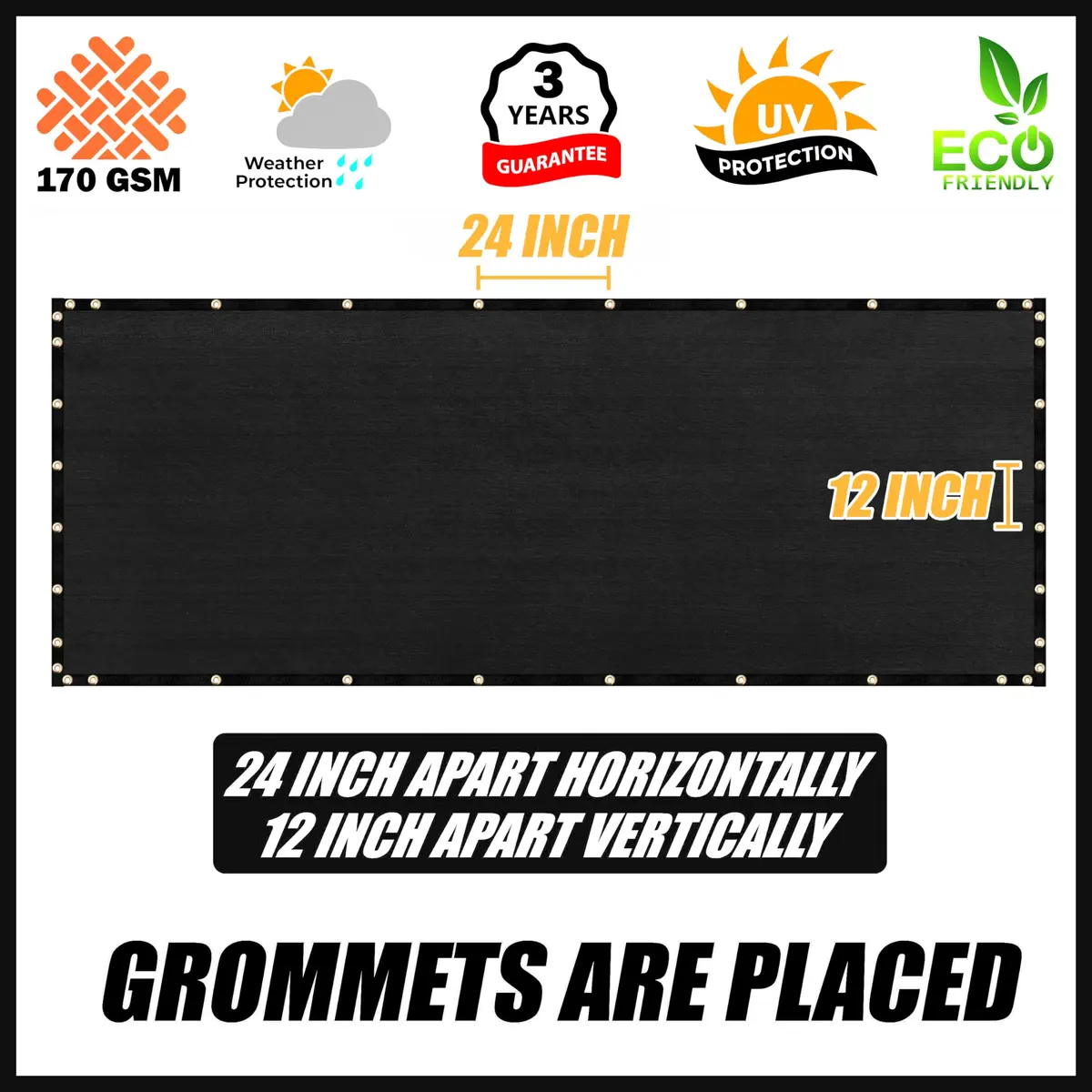 Royal Shade Heavy Duty Black Fence Privacy Screen 6' x 50' | 90% Blockage for Patio & Pool - view 4
