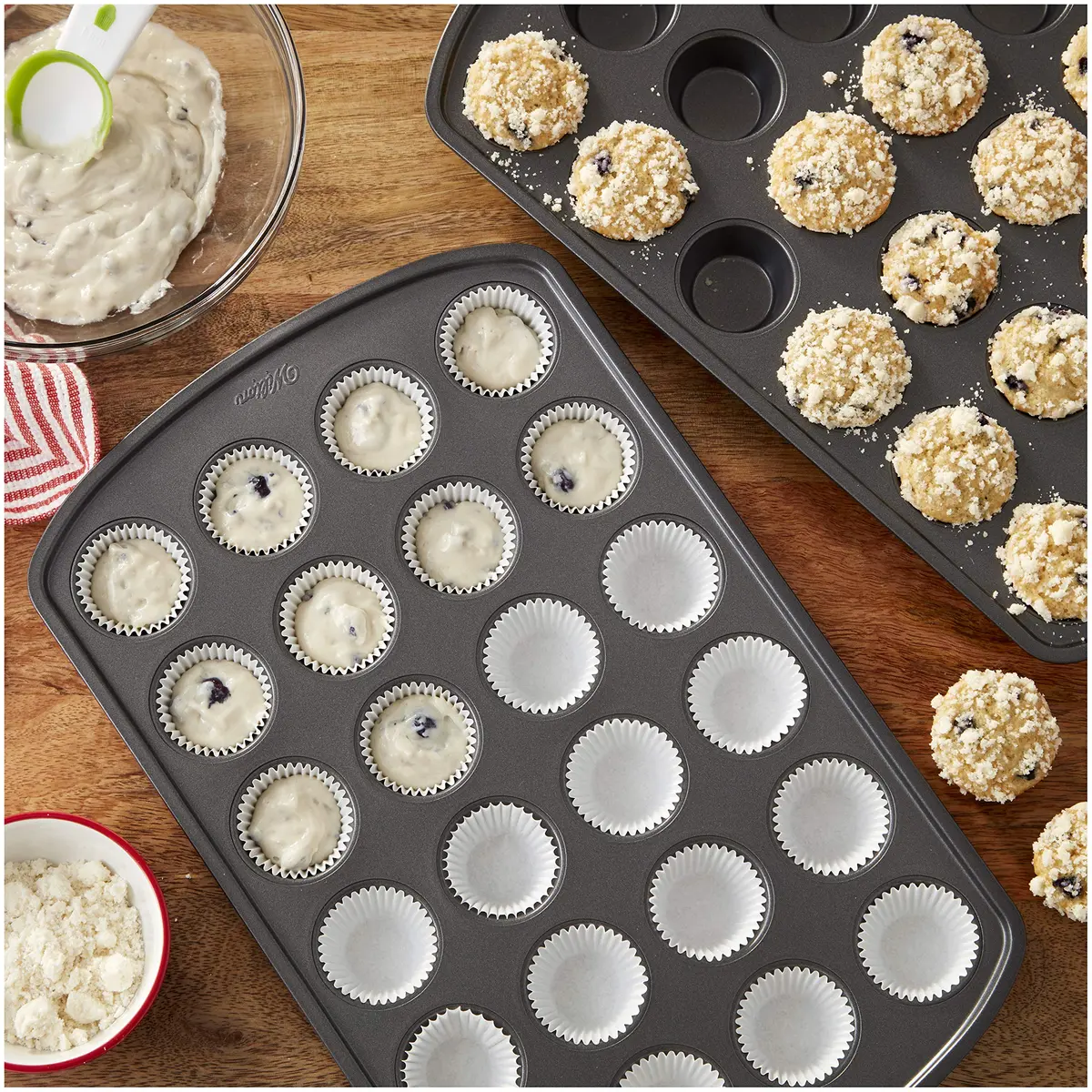 Wilton Mini Muffin Pans 24-Cup Set of 2 | Non-Stick Steel Bakeware for Perfect Bites - view 2