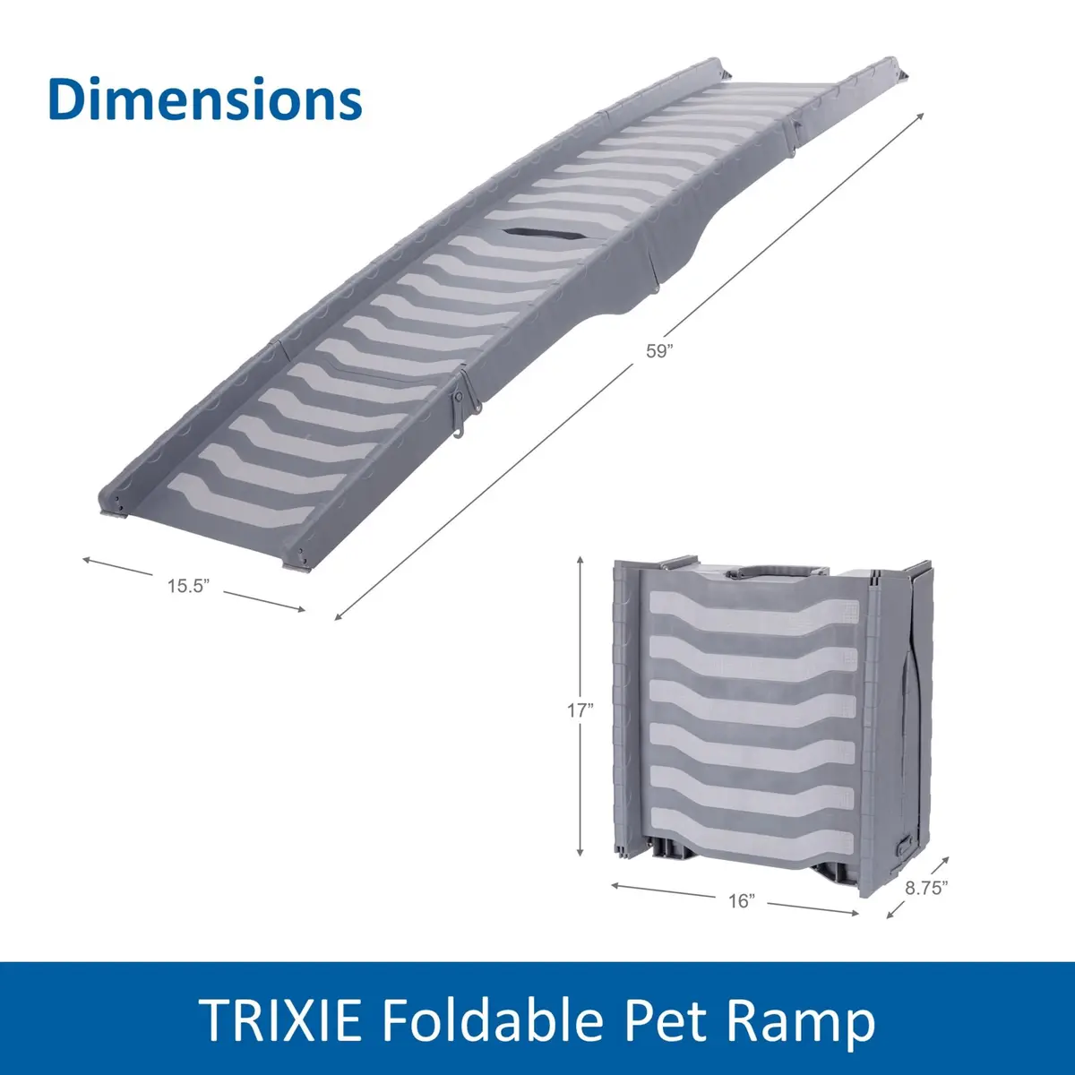 TRIXIE 59-in Pet Ramp for Small to Medium Dogs up to 55 lbs | Foldable & Lightweight, Non-slip Surface - view 3