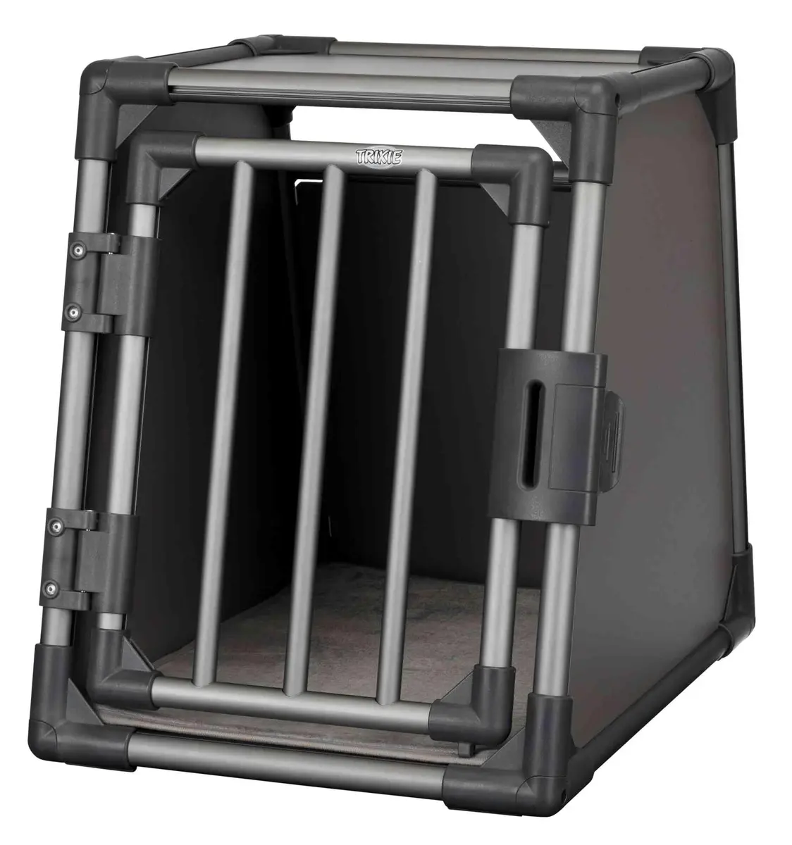 TRIXIE Aluminium Transport Box 48 x 56 x 61 cm | Safe, Stable & Quiet Pet Carrier - main product image