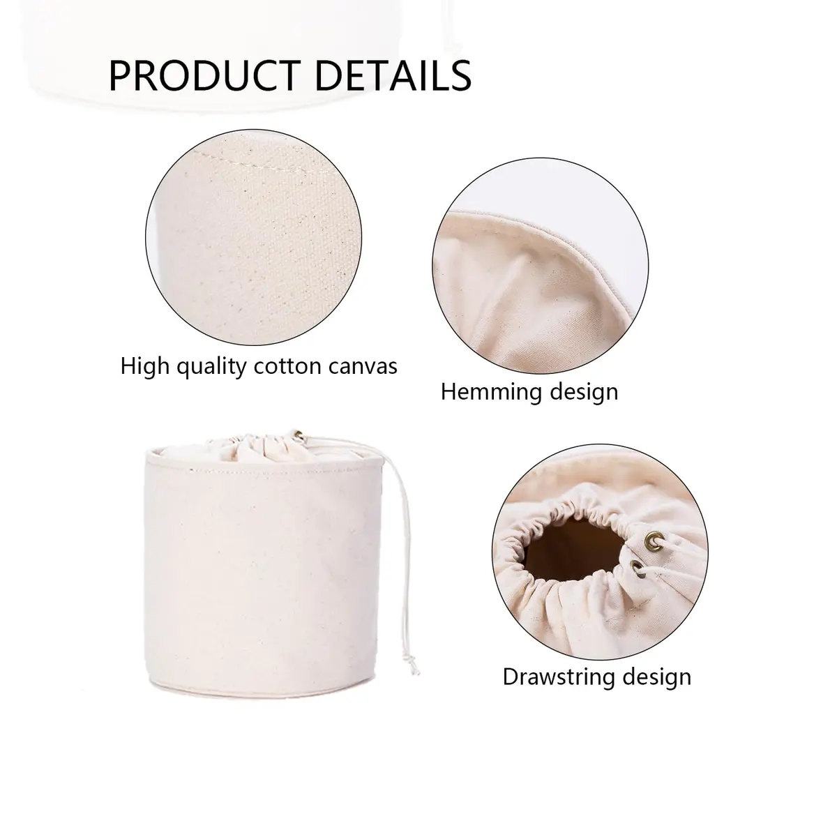 YONBEN Purse Organizer Insert Large | Lightweight Canvas Round Bag Storage (20cm x 19cm) - view 3