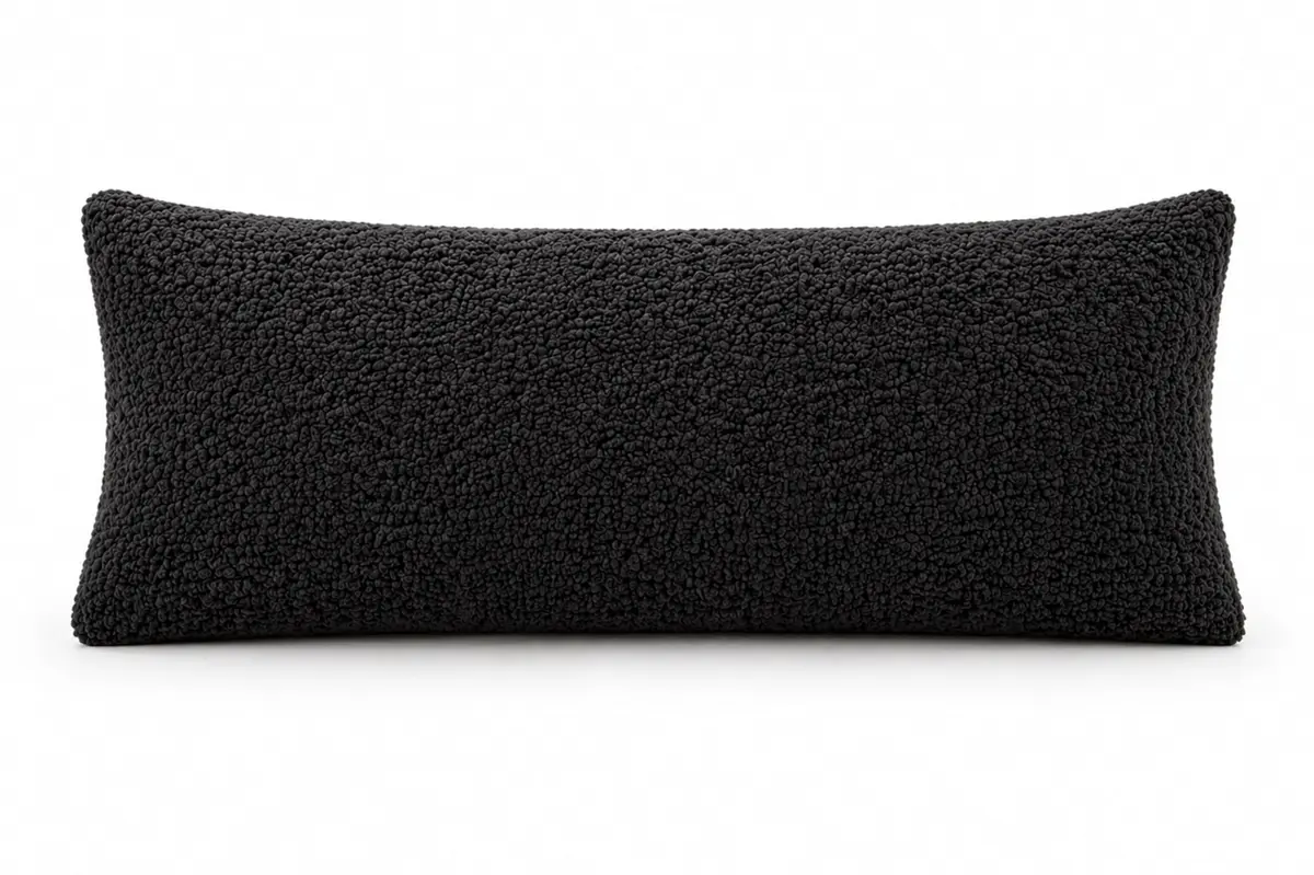 Reafort Sherpa Body Pillow Cover 21"x54" | Zipper Closure, Ultra Soft Plush Feel, Black - view 8