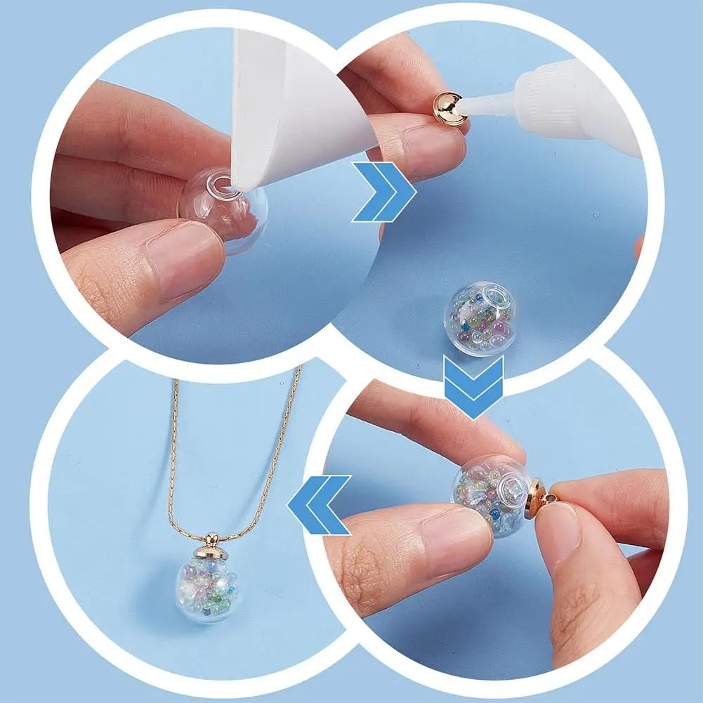PH PandaHall 30pcs 16mm Clear Glass Globe Ball Bottles | DIY Snow Globes & Ornaments for Christmas & Wedding - view 4