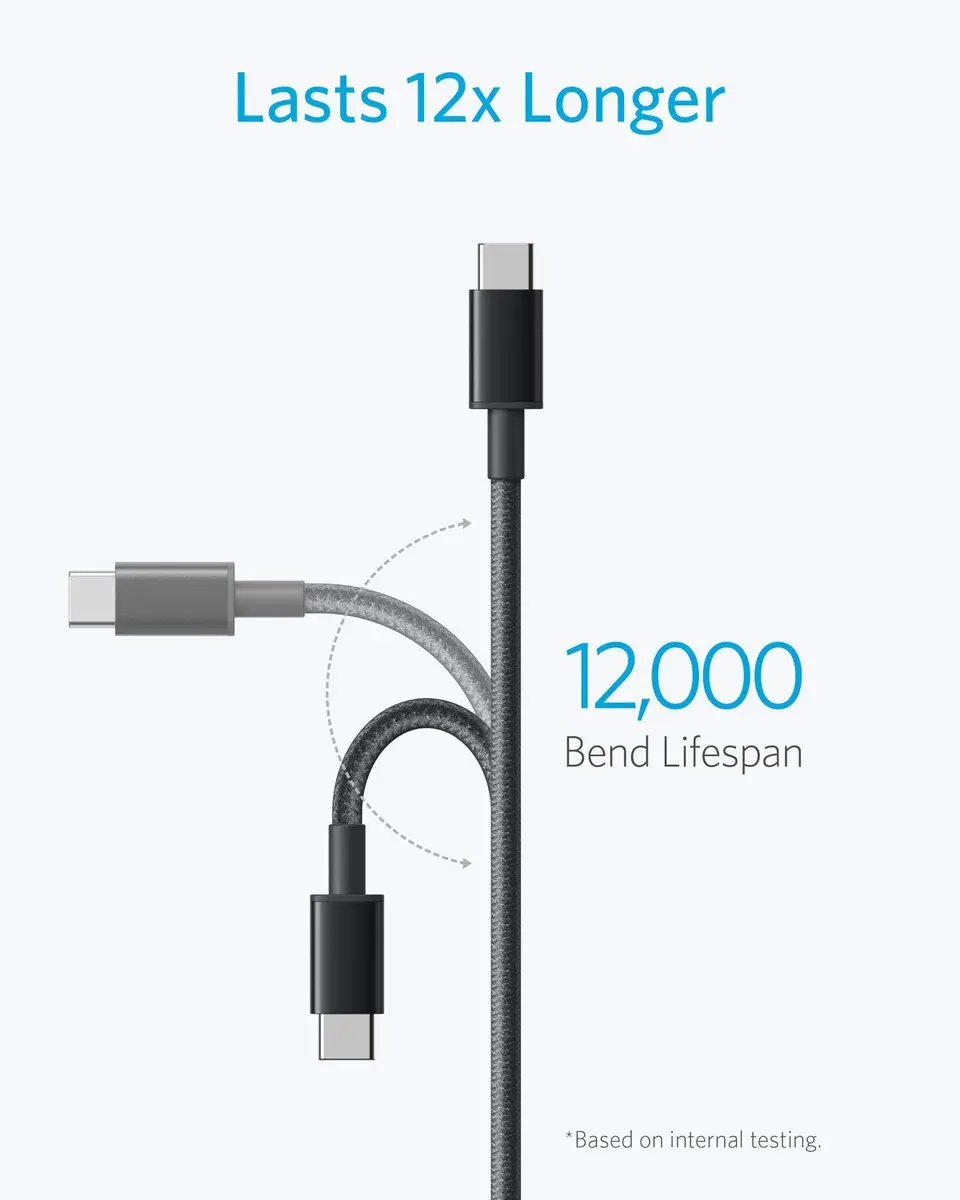 Anker USB A to USB C Cable 6 ft Black | Durable Nylon Sync & Charge Cable - view 4