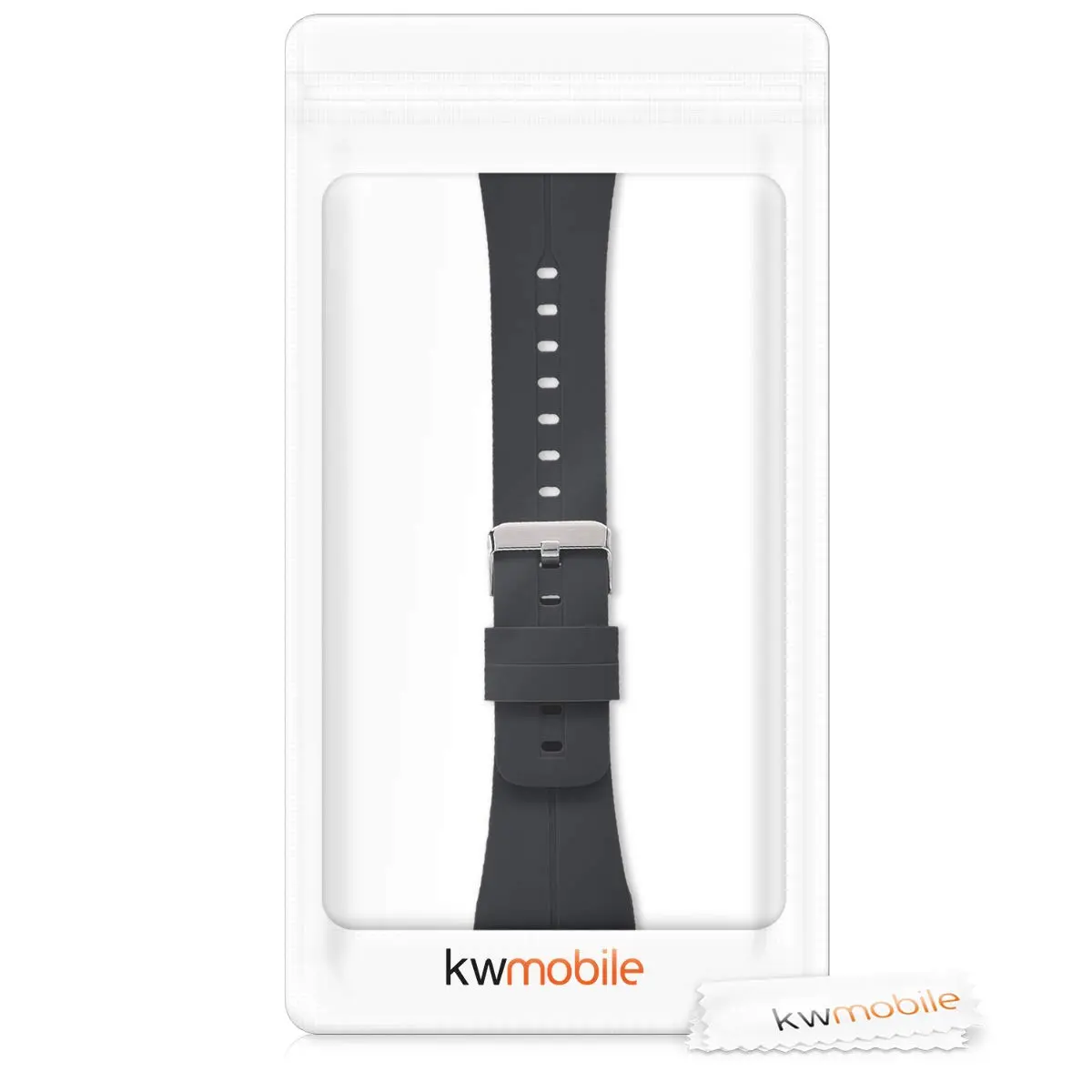 kwmobile Watch Strap Compatible with Polar M400 / M430 | Black Silicone Replacement Band (16-22cm) - view 6