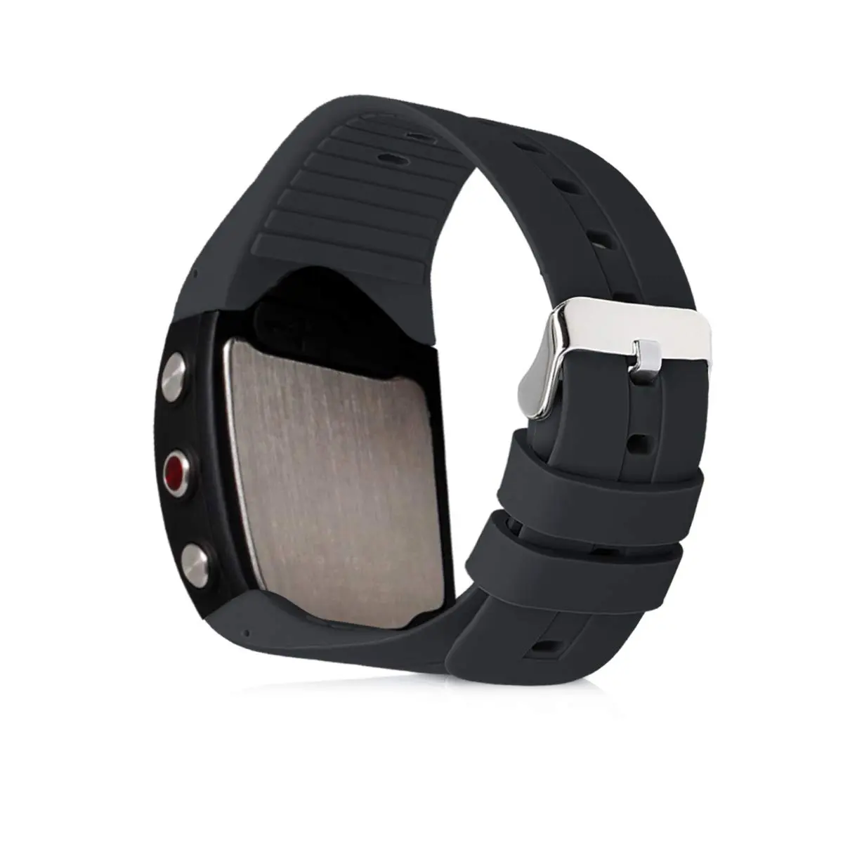 kwmobile Watch Strap Compatible with Polar M400 / M430 | Black Silicone Replacement Band (16-22cm) - view 2