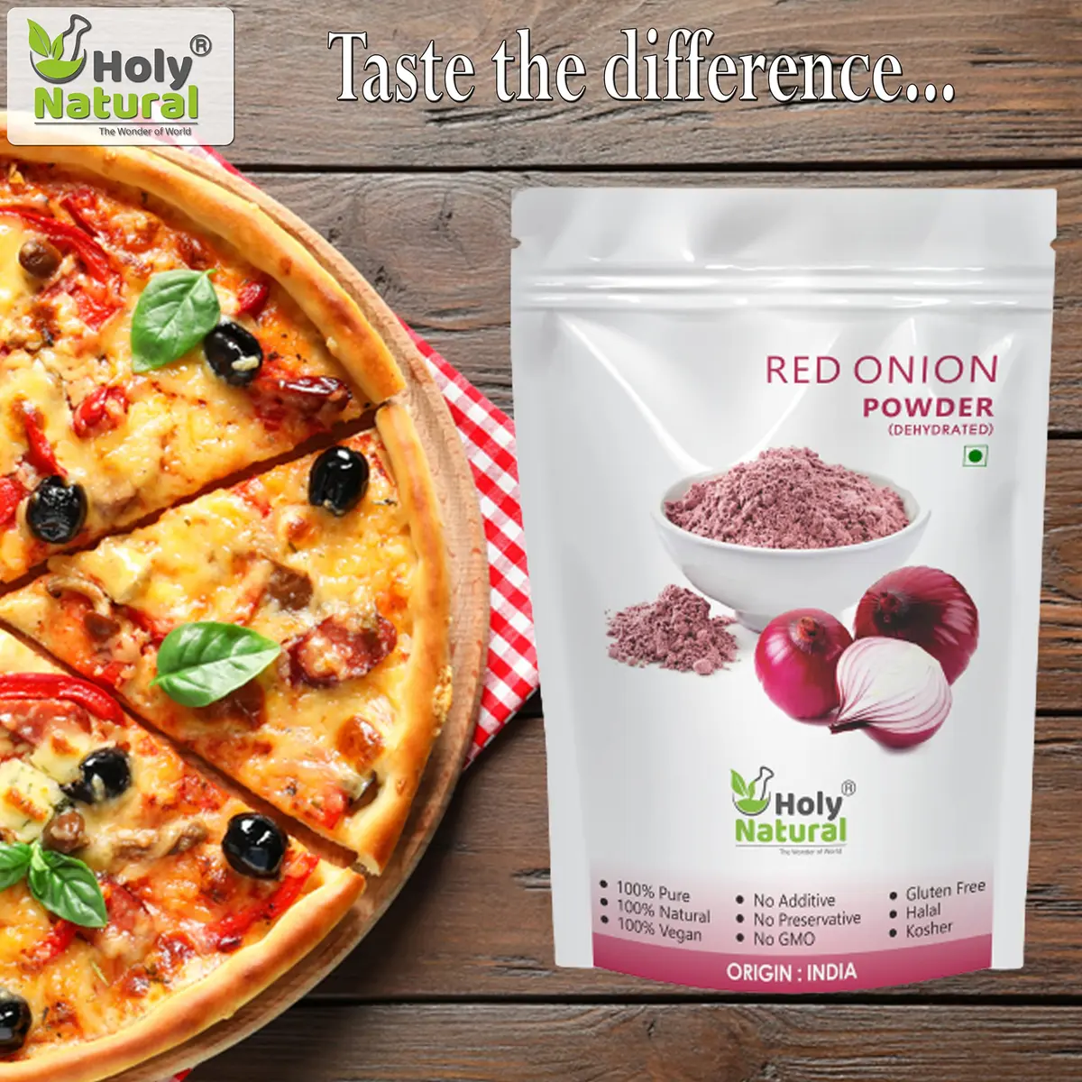Holy Natural Red Onion Powder 400g (14.1 Oz) | Dehydrated Culinary Herb - view 7
