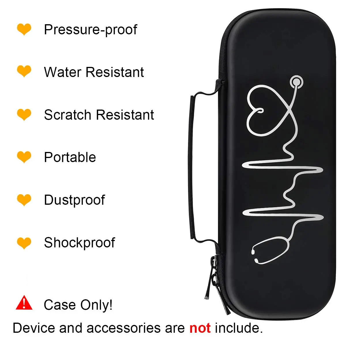 BOVKE Stethoscope Case for 3M Littmann Classic III, Lightweight II S.E, MDF Acoustica Deluxe, Black | Extra Room for Accessories - view 2