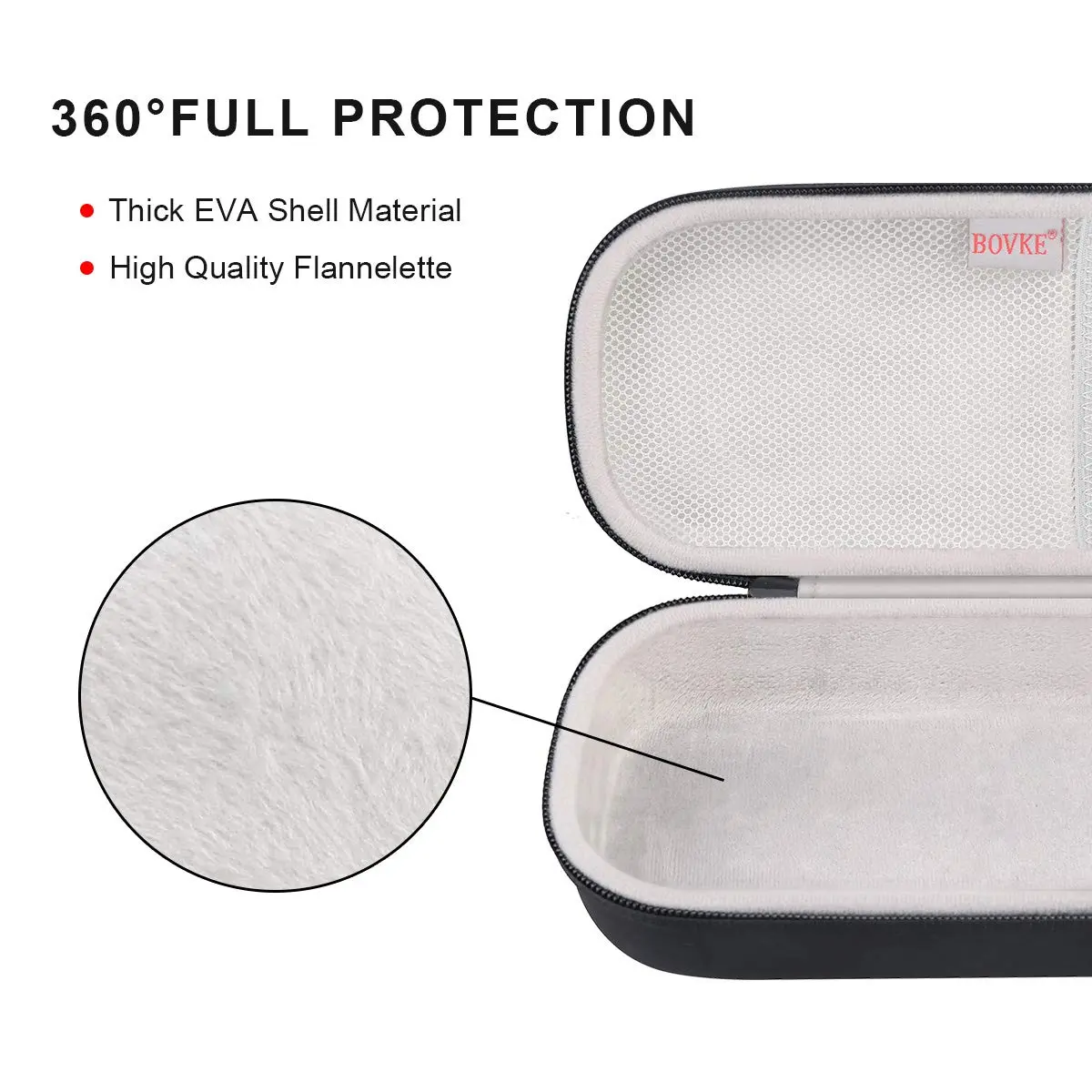 BOVKE Stethoscope Case for 3M Littmann Classic III, Lightweight II S.E, MDF Acoustica Deluxe, Black | Extra Room for Accessories - view 3