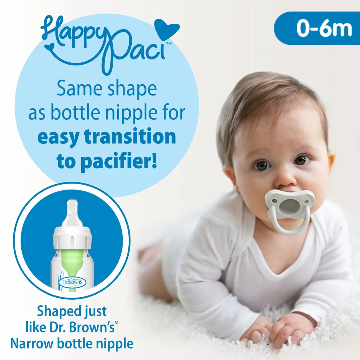 Dr. Brown's Anti-Colic Clear Baby Feeding Set with Slow Flow Nipples and Pacifier - view 4