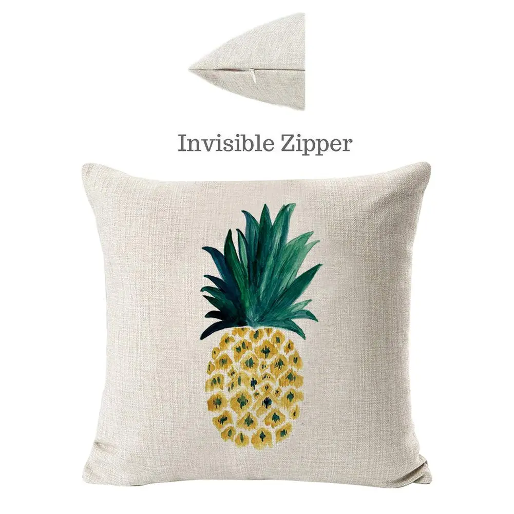 NYDECOR Decorative Throw Pillow Covers Pineapple Pillow Cases Cotton Linen 18x18 | Indoor Outdoor Decor - view 2