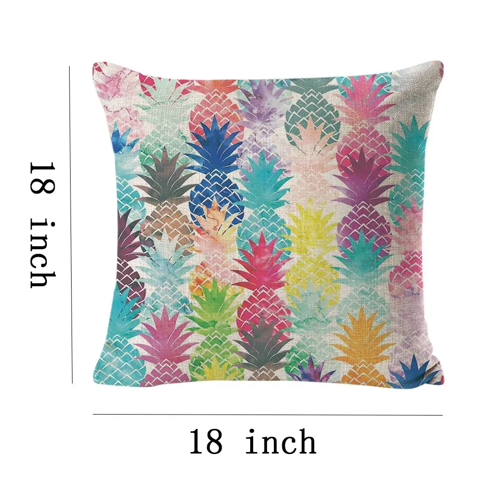 NYDECOR Decorative Throw Pillow Covers Pineapple Pillow Cases Cotton Linen 18x18 | Indoor Outdoor Decor - view 3