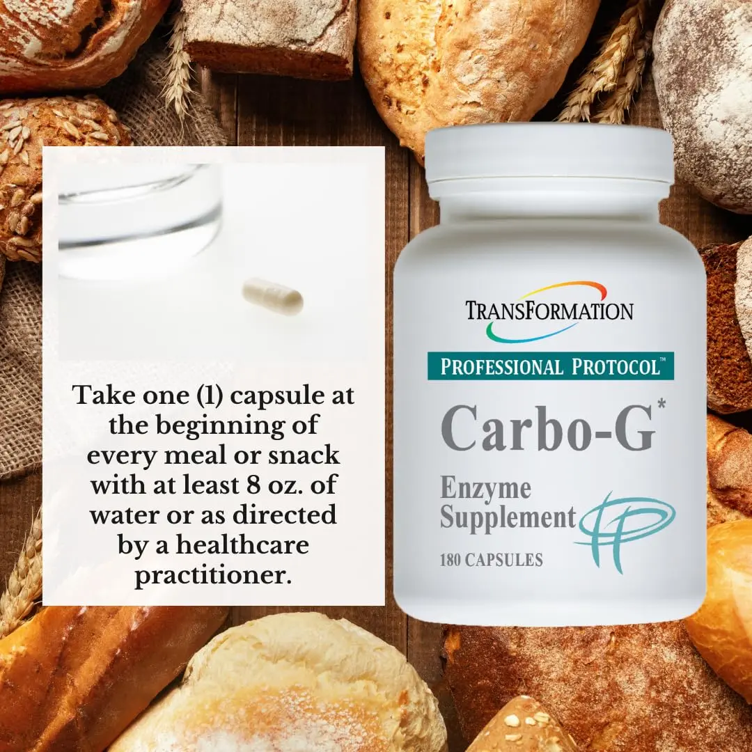 TRANSFORMATION Carbo-G Enzyme Supplement 180 Capsules | Gluten-Free Digestive Support - view 2