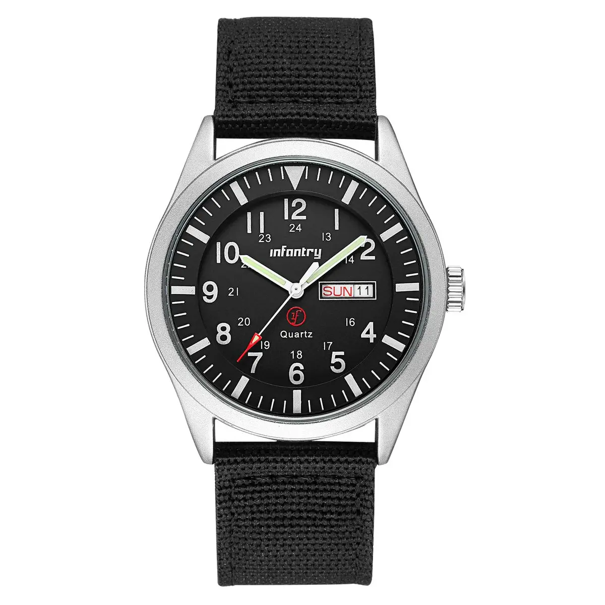 Infantry Military Field Watch 40mm Black Nylon Band | 5ATM Waterproof Analog Quartz - main product image