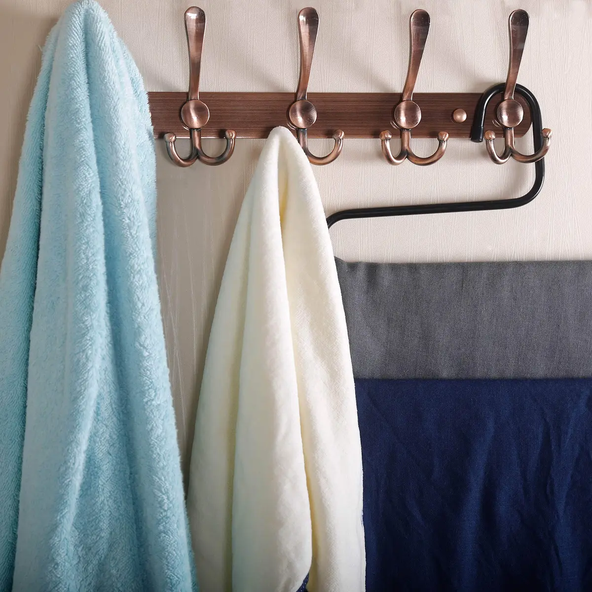 Dseap Wall Mounted Coat Rack - 5 Tri Hooks, Heavy Duty, Stainless Steel, Metal Coat Hook Rail for Coat Hat Towel Purse Robes Mudroom Bathroom Entryway (Antique Copper, 2 Packs) - view 6