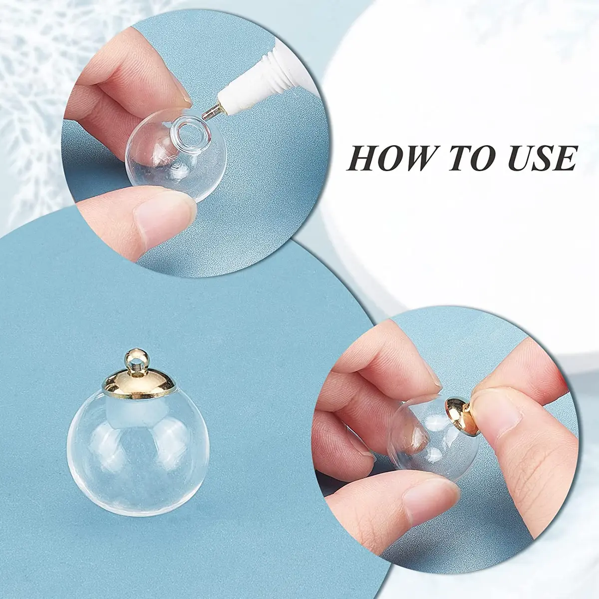 PH PandaHall 20mm Clear Glass Globe Ornaments | DIY Christmas & Wedding Decor (70-120 chars) - view 6