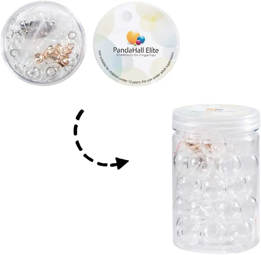 PH PandaHall 20mm Clear Glass Globe Ornaments | DIY Christmas & Wedding Decor (70-120 chars) - view 9