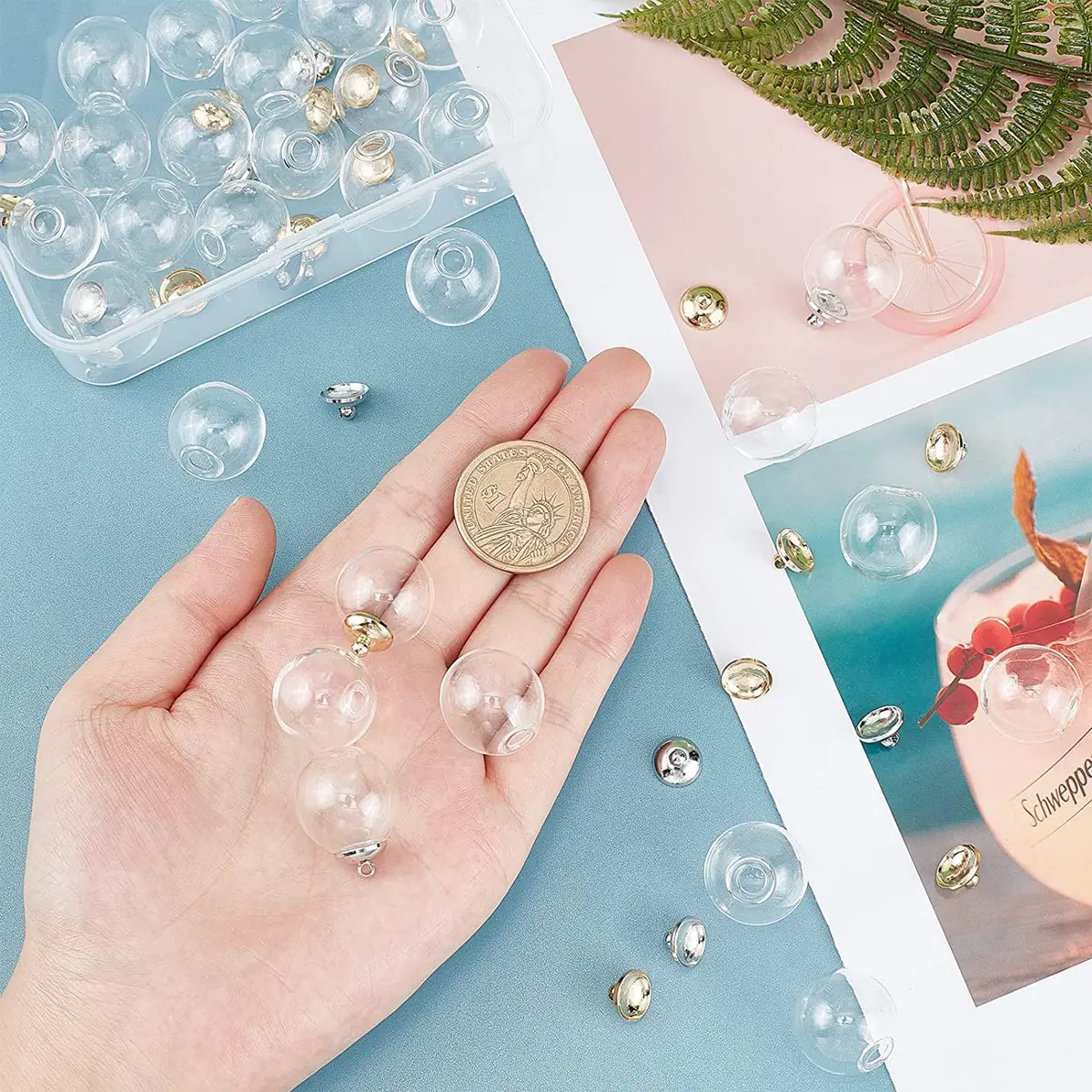 PH PandaHall 20mm Clear Glass Globe Ornaments | DIY Christmas & Wedding Decor (70-120 chars) - view 3