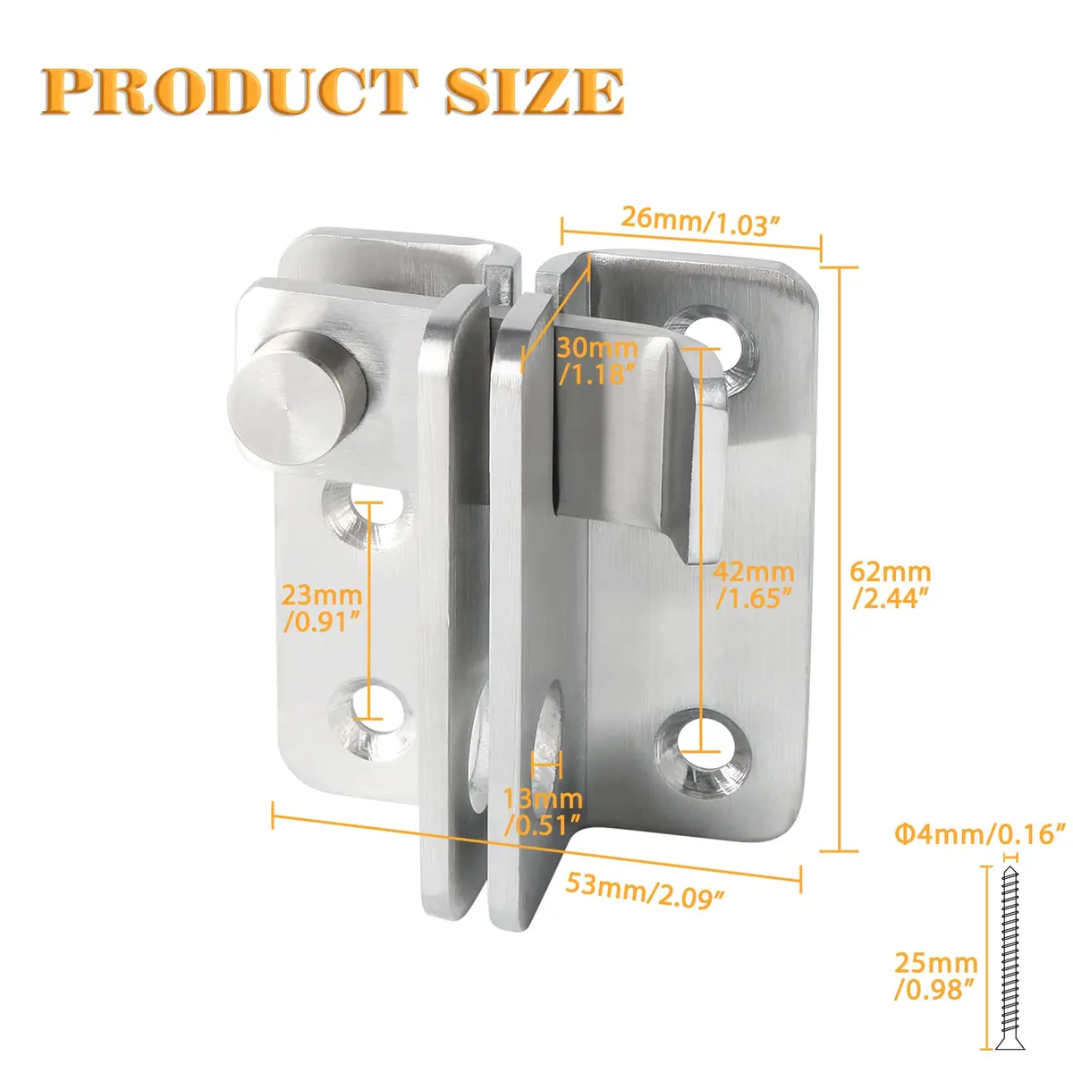 Alise Flip Latch Gate Latch Brushed Stainless Steel | Heavy Duty Barn Door Lock, L-Size - view 2