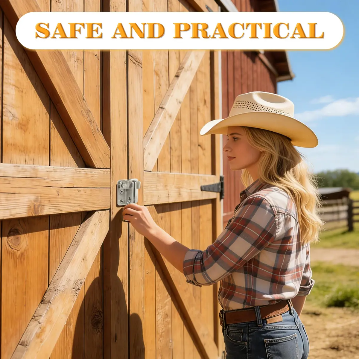 Alise Flip Latch Gate Latch Brushed Stainless Steel | Heavy Duty Barn Door Lock, L-Size - view 3